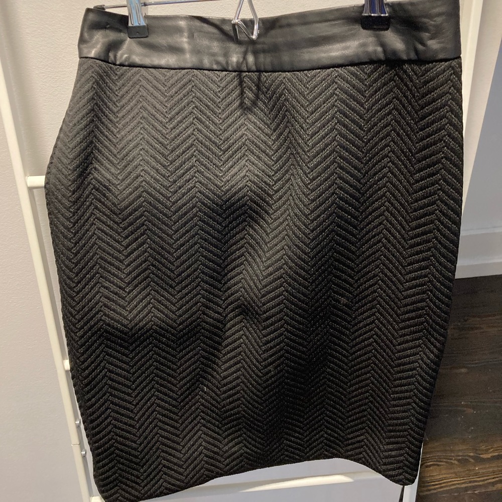 Banana Republic Black Knee-length skirt with leather waist